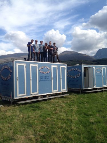 Posh Wash Showers crew at Ben Nevis